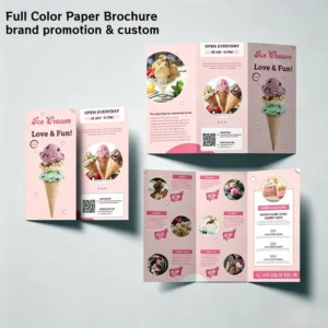 Double-Sided Full-Color Printed Folding Brochure Leaflet for Cosmetic Beauty Brand