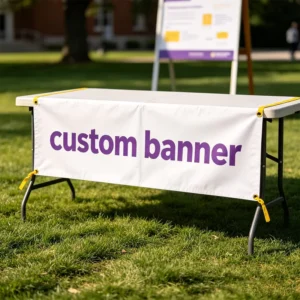 Double-Sided Polyester Fabric Banner, Custom Digital Printed Waterproof Full Color Mall Hanging Advertising Banner