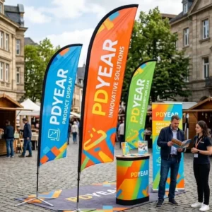Double-Sided Printing Teardrop Flag Waterproof Flying Banner With Base Stand for Beach Business Sport Events