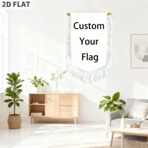 Double-Sided Tassel Banner for Personalized Wall Hanging Decor with Custom Photos, Text, or Logos, Polyester