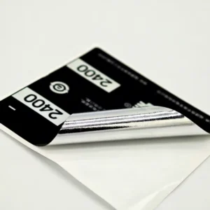 Durable PET Adhesive Sticker for Mobile Phones, Laptops, and Computers, Silver Warranty Label