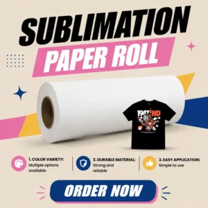 Dye Sublimation White Roll Paper, Fast Drying, 98% Transfer Rate for Heat Transfer and Clothing Sublimation Printing
