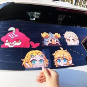 Easy Peeling Kawaii Car Waterproof Peaker Sticker Removable Window Glass Custom Anime Decals for Car
