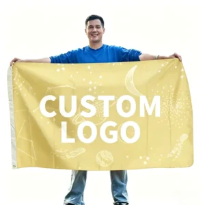 Eco-Friendly Bright Color Digital Printing 90x150cm Feather Flag with Logo Print