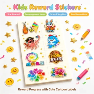 Eco-Friendly Cartoon Animal Vinyl Waterproof UV-Resistant Packaging Labels Stickers