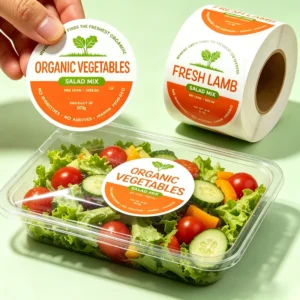 Eco-Friendly Durable Glossy Holographic Vinyl Adhesive Sticker UV Resistant Heat-Resistant Waterproof Oil-Proof Food Label