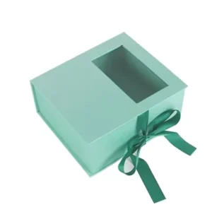 Eco-Friendly Durable Paperboard Window Box for Perfume, Cosmetics, Clothing, Flowers, Jewelry, and Food with UV Finish and Ribbon