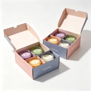 Eco-Friendly Foldable Stackable Corrugated Paper Packaging Box with Divider for Candle Gift Sets