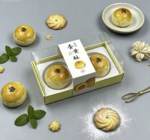 Eco-Friendly PET Pastry Gift Box with Transparent Lid and Two-Cavity Insert Tray for Wedding Favors and Desserts