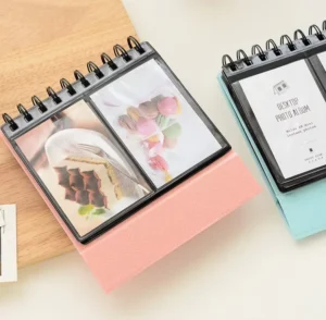 Eco-Friendly Paper DIY Spiral Binder Flipbook Desk Calendar Photo Album with Two Pockets
