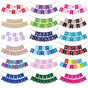 Eco-Friendly Paper Fishtail Banner Multi-Color Happy Birthday Feliz Cumpleanos Garland for Party Home Events