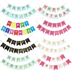 Eco-Friendly Paper Fishtail Banner Multi-Color Star Pattern Birthday Party Decoration Garland