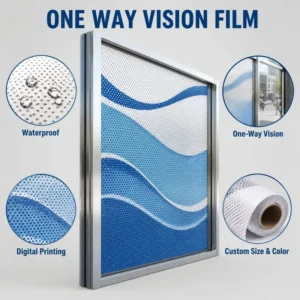Eco Friendly Perforated Film One Way Vision Window Film Water Resistant Custom Size Color Digital Printing