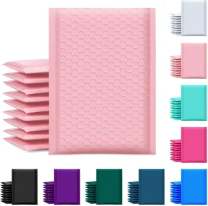 Eco-Friendly Pink Poly Bubble Padded Mailing Envelope with Custom Print