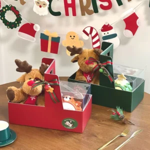 Eco-Friendly Portable Christmas Corrugated Paper Gift Tray for Cookies and Candy