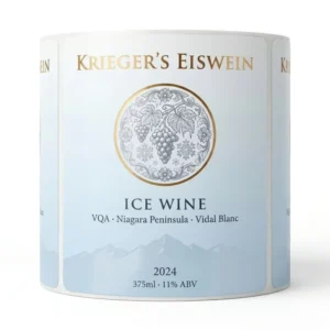 Eco-Friendly Recyclable Ice Wine Labels Wet-Strength Paper Foil Stamping Spot UV for Winter Gift Bottle Packaging