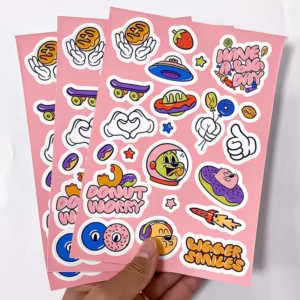 Eco Friendly Self Adhesive Waterproof Custom Printing Kiss Cut Vinyl Sticker Sheet for Kids