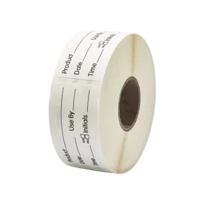 Eco-Friendly Waterproof Oil-Resistant Food-Safe Synthetic Paper Adhesive Pillow Date Label Rolls with Glossy Finish