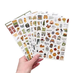 Eco-Friendly Waterproof Self-Adhesive Kiss-Cut Vinyl Sticker Sheets for Planners, Custom Printed