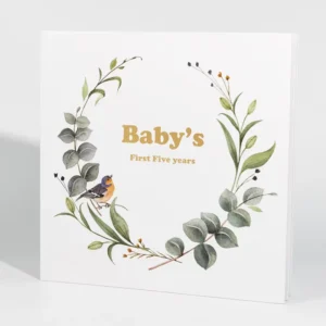Eco-friendly Hardcover Book Printing Golden Spiral Wedding Baby Memory Book with Picture Pocket Fiction Genre