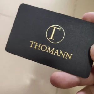 Elegant Gold Foil Stamping Business Cards Emboss Finishing Black Paper Custom Business Printing Cards