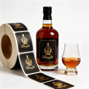 Embossed Gold Foil Self-Adhesive Labels for Wine, Whiskey, Spirit, and Liquor Bottles