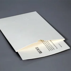 Embossed Logo Matte White Art Paper Envelopes with Thank You Card