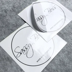 Embossed Logo Vinyl Stickers, Waterproof UV Transfer Permanent Copper Adhesive Craft Packaging Labels