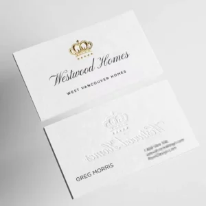 Embossed Paper Business Cards, Duplex Printing