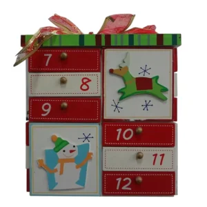 Empty Wooden Advent Calendar Box Custom Blank 24-Day Christmas Countdown Box
