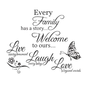 English Letter Art 3D Waterproof Wall Sticker