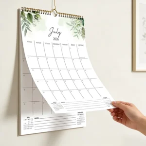 English Office Wall Calendar 18-Month Planner Interior Decoration Creative Custom Promotional Calendar