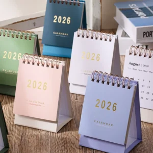 English Paper Bronzing-Printed Calendar Solid Color Morandi Style Desktop Ornament