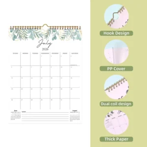 English Simple YO Coil European and American Style Wall Calendar 365-Day Countdown