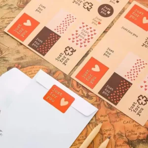 Envelope Sealing Adhesive Stickers Kraft Paper Labels Anti-counterfeit UV Coated