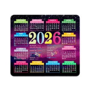 Essential Office Mouse Pad Customizable Mouse Pad Calendar Desk Accessory 3mm Thick Made Rubber Calendar Style Printed