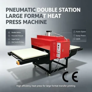 Extra Large Format 100x120cm 80x100cm 110x160cm Pneumatic One-Station Heat Press Transfer Machine for T-Shirts and Garments