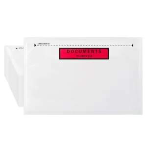 FBA Warehouse Label Pouch, Self-Adhesive Clear Waybill Envelope, Waterproof OPP Side Gusset Carton Document Bag