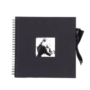 Factory 12-Inch Square Paper-Cover Saddle-Stitched DIY Graduation Photo Album with Window, Bow-Tie Ribbon