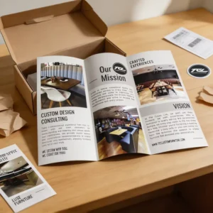 Factory 157gsm Coated Paper Single-Side Glossy Lamination Trifold Company Profile Brochure