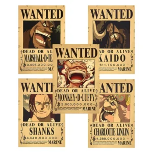 Factory 33 Designs 50.5*35cm Anime Luffy Retro Wall Poster Kraft Paper and Cardboard for Home Decoration