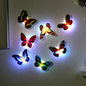 Factory 3D Butterfly-Shaped LED Self-Adhesive Wall Stickers Night Light