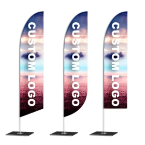 Factory Aluminum Fiberglass Beach Banner Pole Kit Custom Flying Feather Flag With Stand for Outdoor Advertising