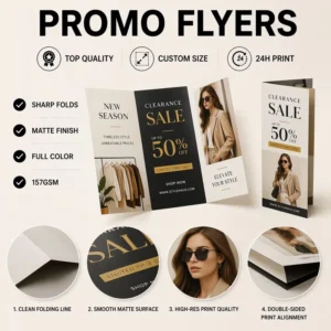Factory Custom A4 A5 Triple-Fold Brochure and Flyer, Kraft or Coated Art Paper