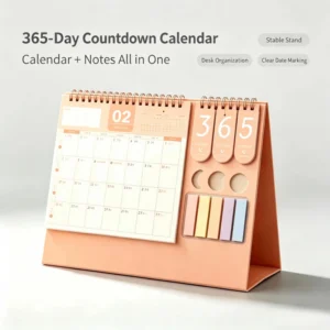 Factory Custom Desk Calendar with Sticky Notes with logo 365 Day Countdown Table Calendar for Office Use