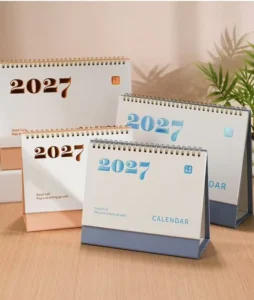 Factory Custom Gold Staping Printed Desktop Monthly Calendar