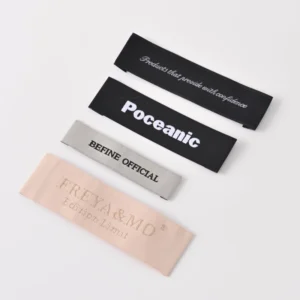 Factory Custom High Density Satin Damask Woven Garment Neck Labels