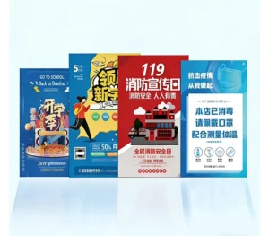 Factory Custom Logo Adhesive Poster, Coated Paper or Cardboard, Offset-Printed, Recyclable