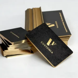 Factory Custom Logo Embossed UV Spot Cotton Art Paper Gold Foil Digital Printing Business Card