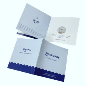 Factory Custom Mini Flyer Booklet with Embossing and Matte Lamination on Recycled Materials
